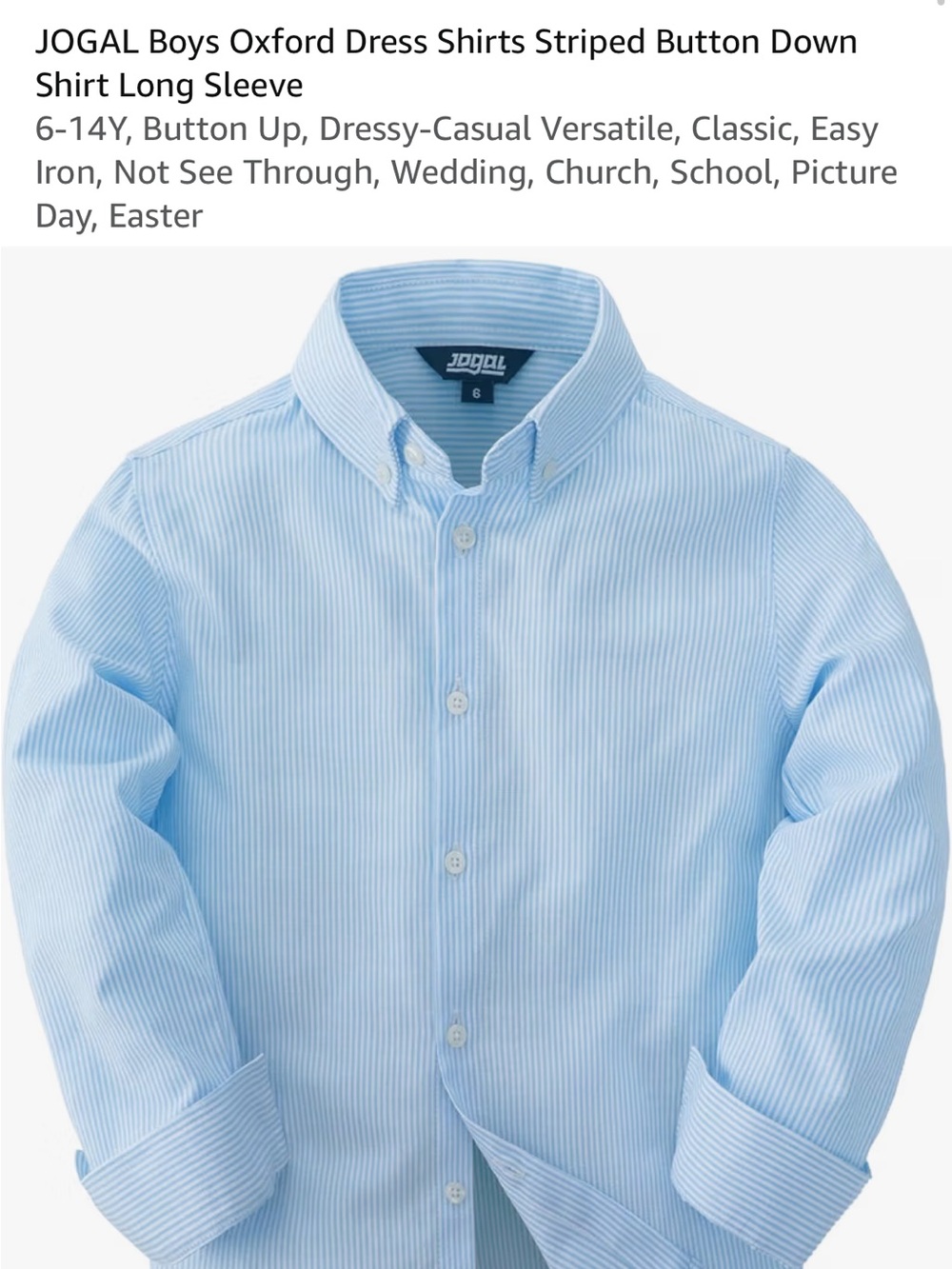 Boys Blue Striped Oxford Button-Down Shirt